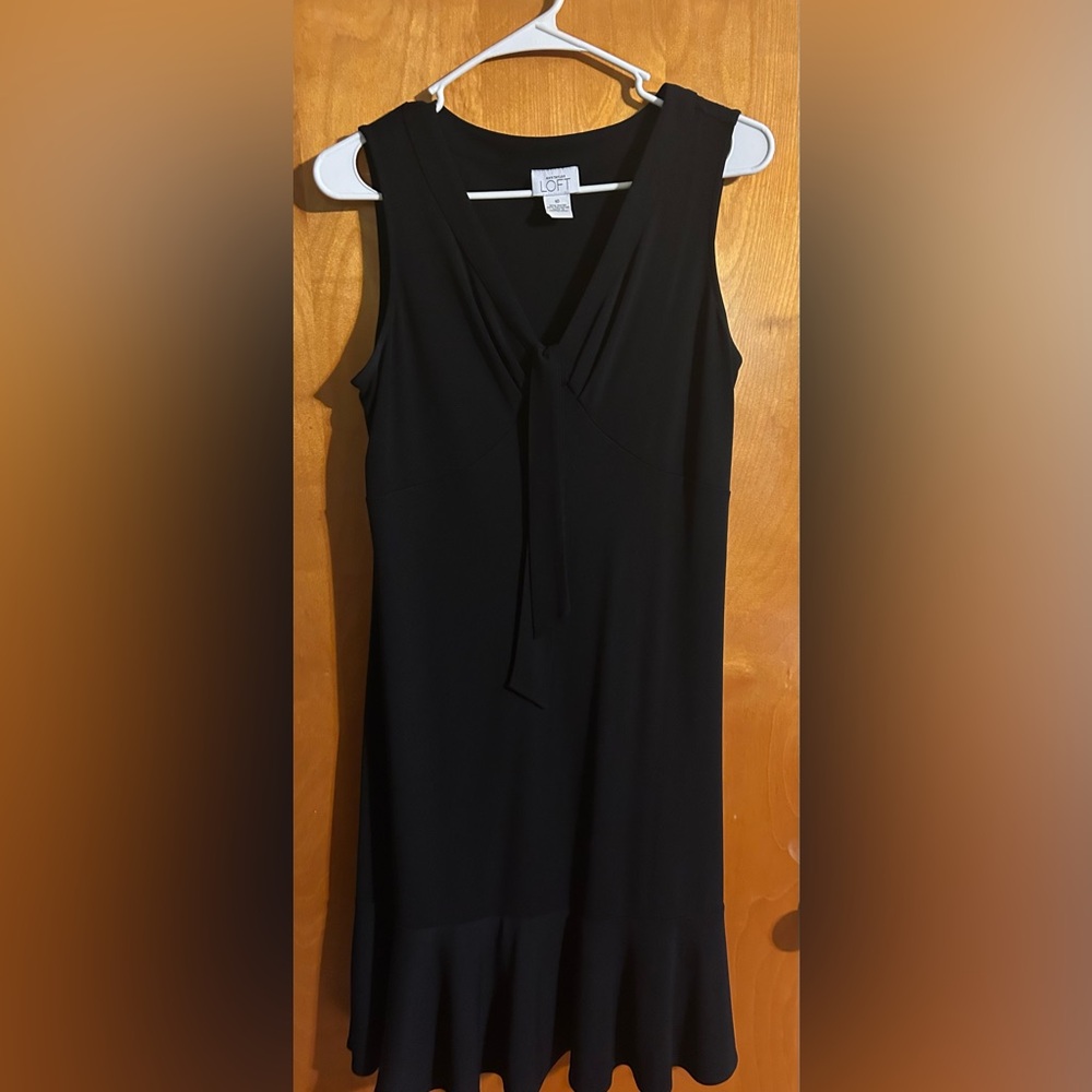 LOFT Black V-Neck Mini Dress